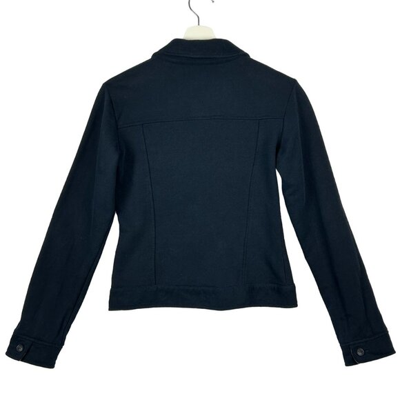 Vintage Woolrich Blazer Womens S Cotton Silk Y2K Jacket Blue Contrast Plaid Trim - Picture 2 of 13